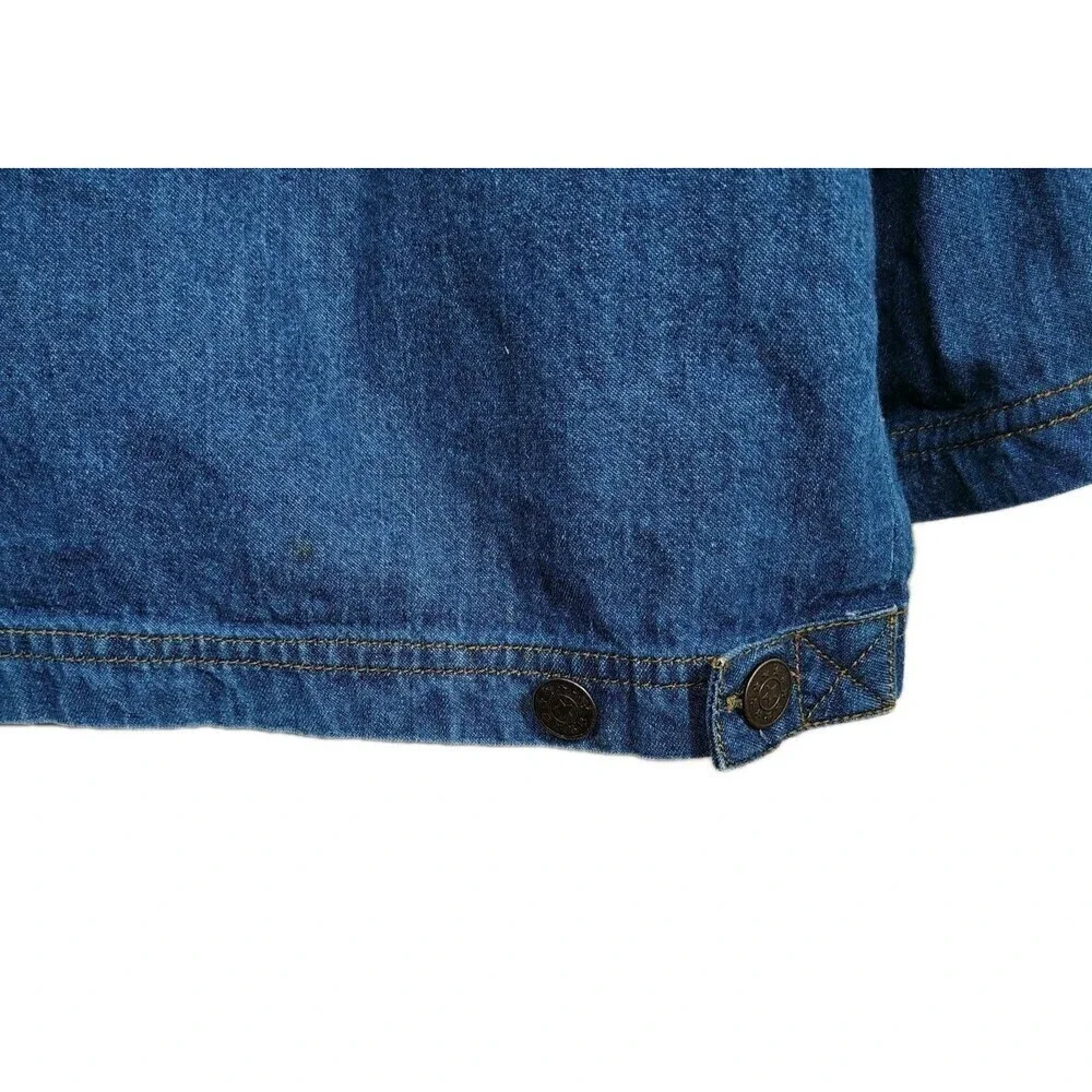 Vintage Embroidered Denim Shirt Jacket Womens 2X Floral Button Front Boho Folk - Picture 3 of 12